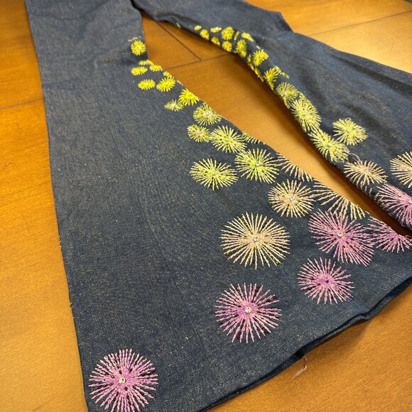 Vintage Dior SS 2002 'Firework' Flared Denim Trouser Pants (US 2) - Picture 11 of 16